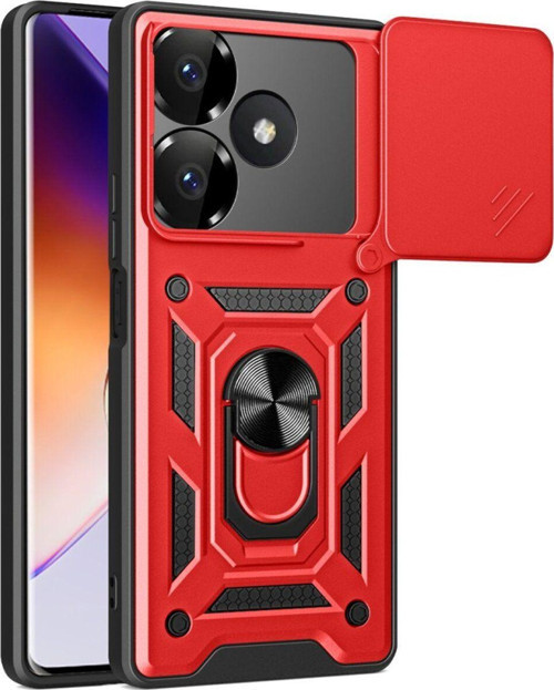 Anka Cep Xiaomi Redmi 13 4G Kılıf Pars Lens Yüzüklü Silikon Magnetik Standlı Kamera Korumalı Kapak