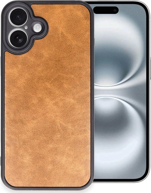 Apple İphone 16 Plus Kılıf Aras Deri Görünümlü Kapak + Ekran Koruma + Kablo Koruma