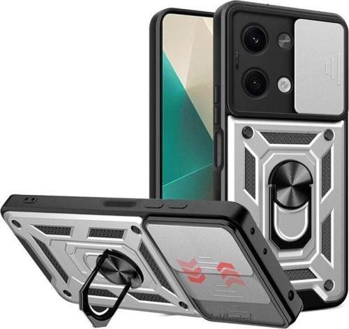 Xiaomi Poco X6 Kılıf Pars Lens Yüzüklü Silikon Magnetik Standlı Kamera Korumalı Kapak