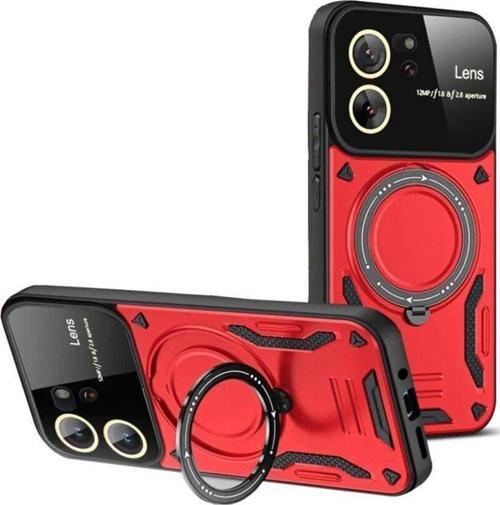 Xiaomi Mi 13T Kılıf Joy Lens Korumalı Standlı Şık Tasarım Kapak + Ekran Koruma