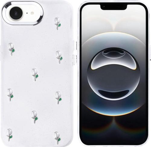 Apple İphone 16E Uyumlu Kılıf Airbag Tasarımlı Simli Desenli Şeffaf Kutup Kapak
