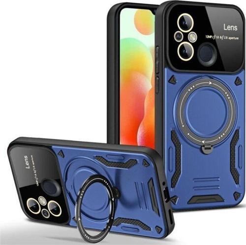 Xiaomi Redmi 12C Kılıf Joy Lens Korumalı Standlı Şık Tasarım Kapak + Ekran Koruma