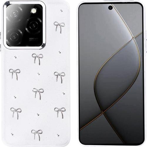 Anka Cep Tekno Tecno Spark 20 Pro 5G (Kj6) Uyumlu Kılıf Airbag Tasarımlı Simli Desenli Şeffaf Kutup Kapak