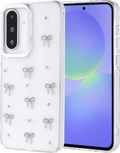 Galaxy A36 Kılıf Uyumlu Tasarımlı Simli Desenli Şeffaf Kutup Kapak