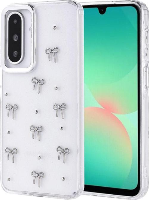 Galaxy A26 Kılıf Airbag Tasarımlı Simli Desenli Şeffaf Kutup Kapak