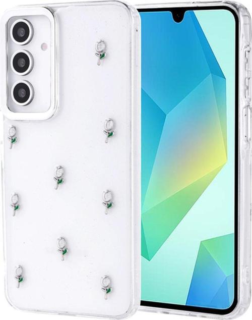 Samsung Galaxy A16 Kılıf Airbag Tasarımlı Simli Desenli Şeffaf Kutup Kapak