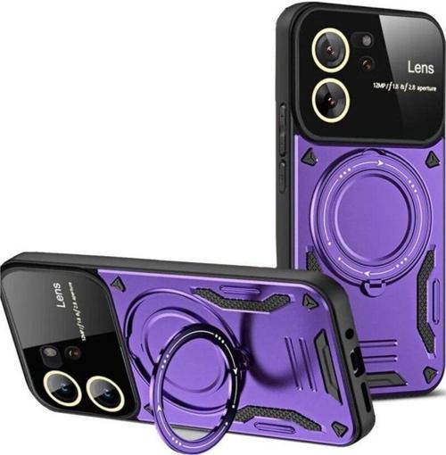 Xiaomi Mi 13T Kılıf Joy Lens Korumalı Standlı Şık Tasarım Kapak + Ekran Koruma