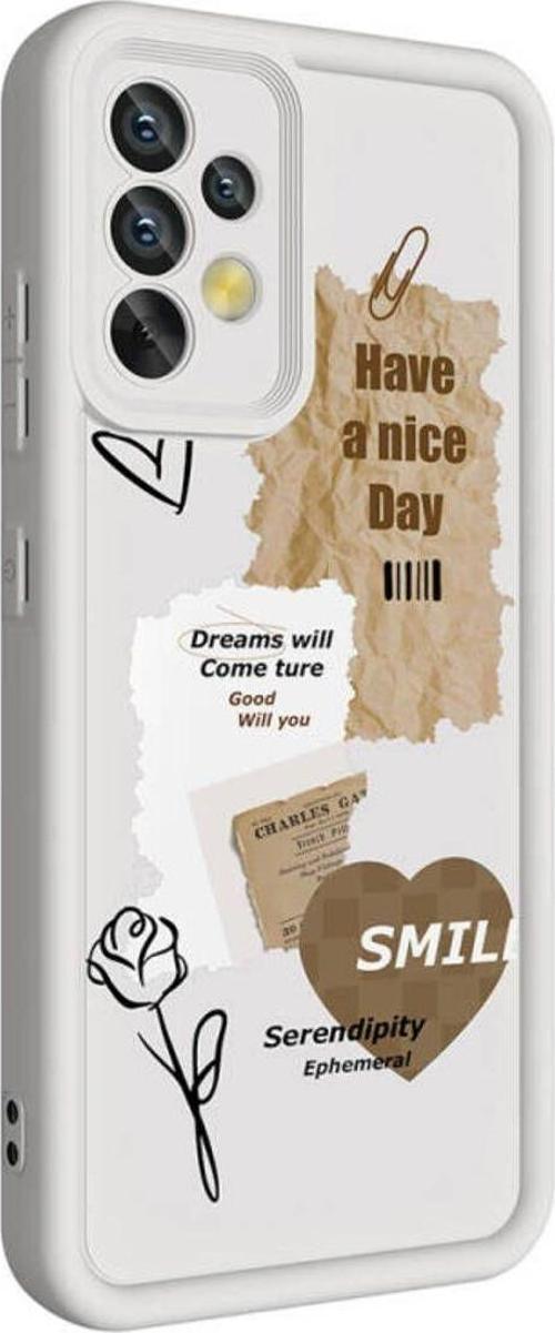 Anka Cep Samsung Galaxy A32 4G Kılıf Kamera Korumalı Baskılı Arka Yüzey Klas Silikon Kapak + Ekran Koruma