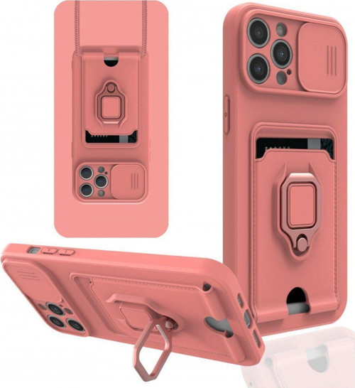 Anka Cep Apple İphone 12 Pro Max Kılıf Zuma Kartvizitli Yüzüklü Boyun Askılı Silikon Kapak + Ekran Koruma