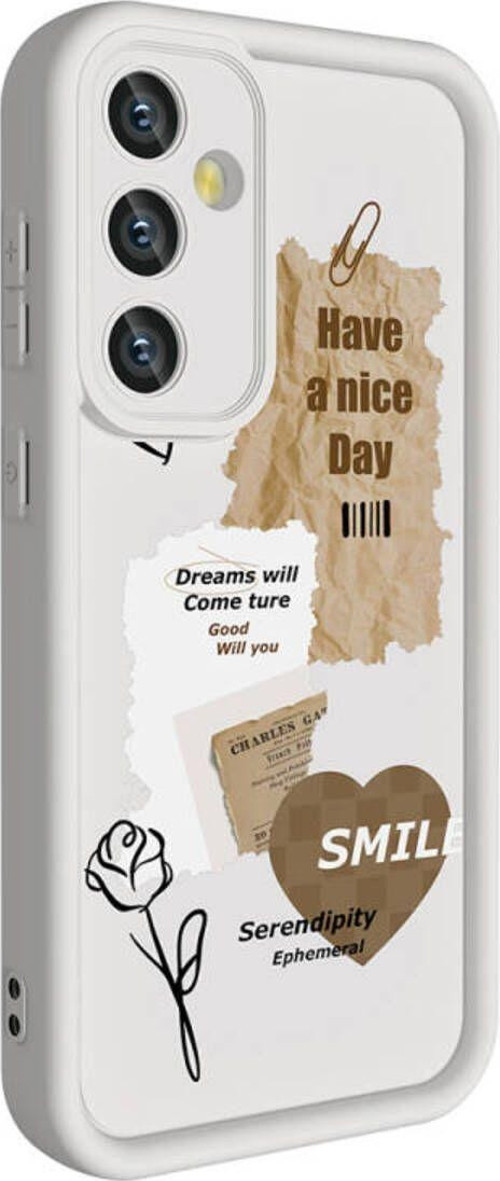 Anka Cep Samsung Galaxy S23 Fe Kılıf Kamera Korumalı Baskılı Arka Yüzey Klas Silikon Kapak + Ekran Koruma