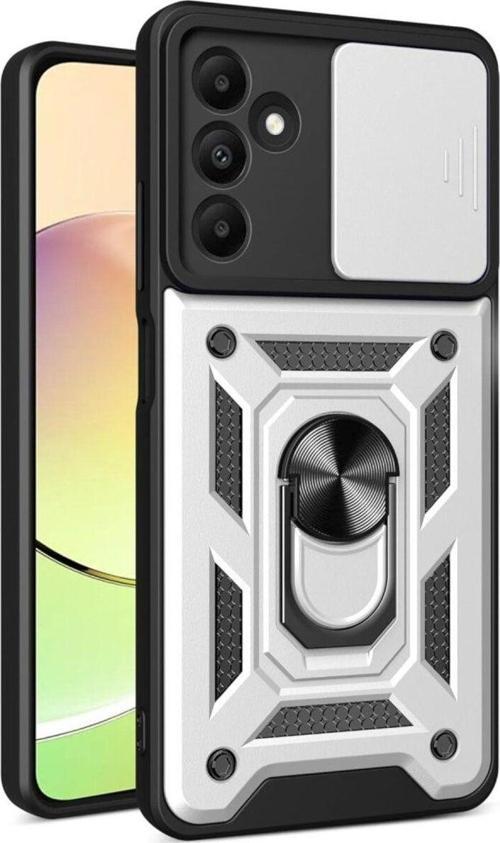 Anka Cep Samsung Galaxy M15 Kılıf Pars Lens Yüzüklü Silikon Magnetik Standlı Kamera Korumalı Kapak