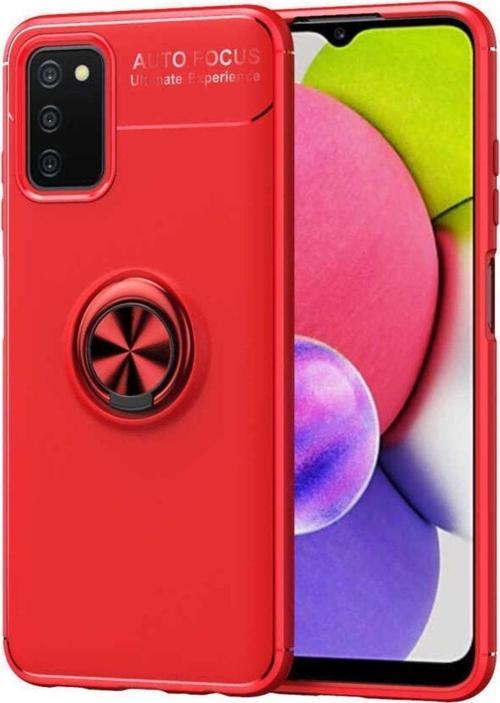 Anka Cep Samsung Galaxy A03S Kılıf Ravel Yüzüklü Standlı Silikon Kapak+ Ekran Koruma + Kablo Koruma