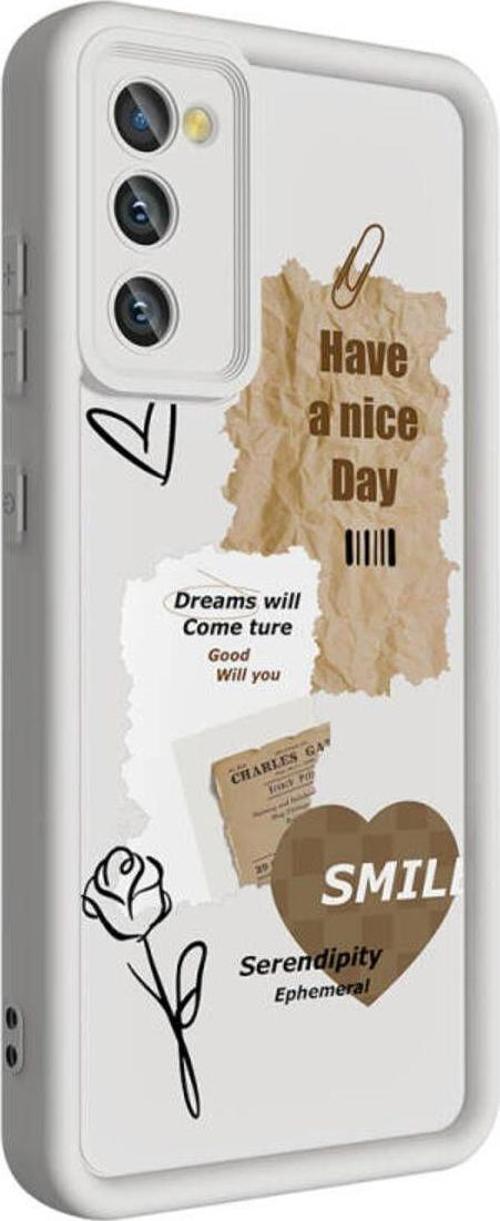 Anka Cep Samsung Galaxy S20 Fe Kılıf Kamera Korumalı Baskılı Arka Yüzey Klas Silikon Kapak + Ekran Koruma