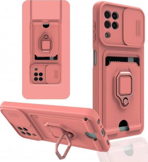 Anka Cep Samsung Galaxy M32 Kılıf Zuma Kartvizitli Yüzüklü Boyun Askılı Silikon Kapak + Ekran Koruma