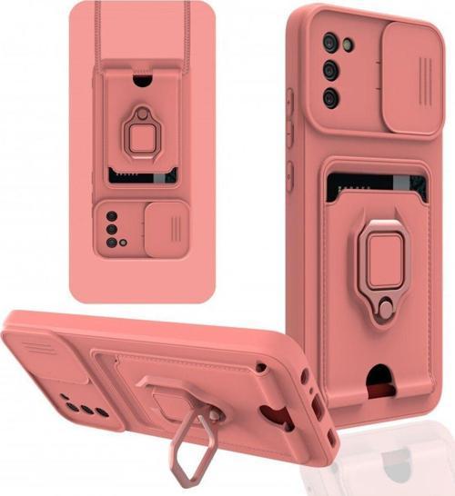 Anka Cep Samsung Galaxy A02S Kılıf Zuma Kartvizitli Yüzüklü Boyun Askılı Silikon Kapak + Ekran Koruma