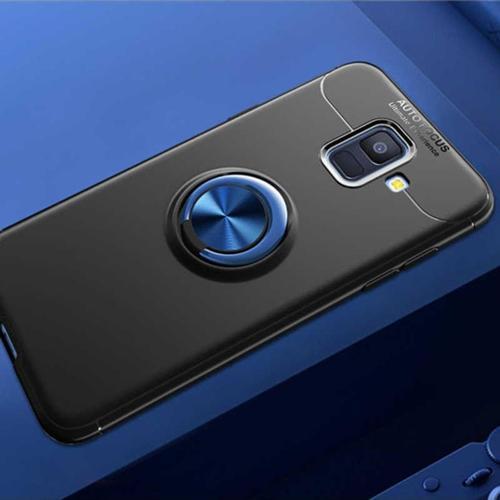 Anka Cep Samsung Galaxy A6 2018 Kılıf Ravel Yüzüklü Standlı Silikon Kapak+ Ekran Koruma + Kablo Koruma