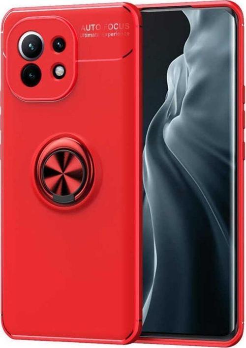 Xiaomi Mi 11 Kılıf Ravel Yüzüklü Standlı Silikon Kapak + Kablo Koruma + Ekran Koruma