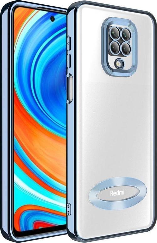 Xiaomi Redmi Note 9S Kılıf Kamera Korumalı Logo Gösteren Omega Kapak + Ekran Koruma