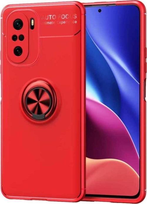 Xiaomi Redmi K40 Kılıf Ravel Yüzüklü Standlı Silikon Kapak+ Ekran Koruma + Kablo Koruma
