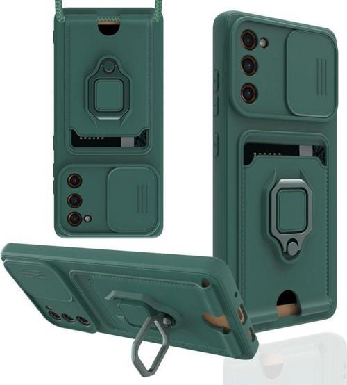 Anka Cep Samsung Galaxy S20 Fe Kılıf Zuma Kartvizitli Yüzüklü Boyun Askılı Silikon Kapak + Ekran Koruma