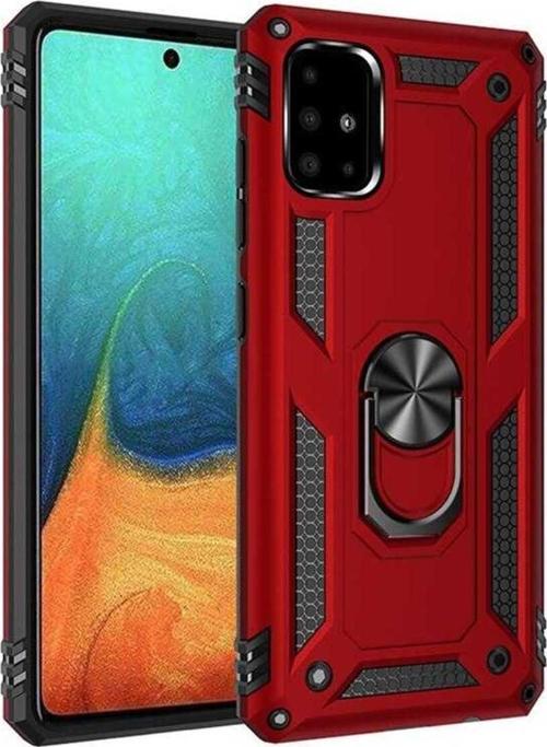 Samsung Galaxy A51 Kılıf Vega Yüzüklü Standlı Tank Zırh Kapak + Ekran Koruma