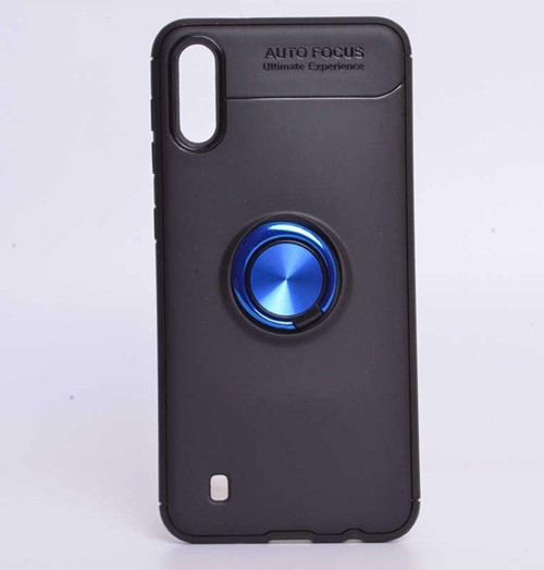 Anka Cep Samsung Galaxy M10 Kılıf Ravel Yüzüklü Standlı Silikon Kapak + Kablo Koruma + Ekran Koruma