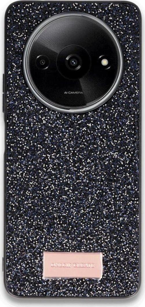 Xiaomi Poco C61 Kılıf Bright Zarif Boncuk İşlemeli Tasarım Simli Kapak