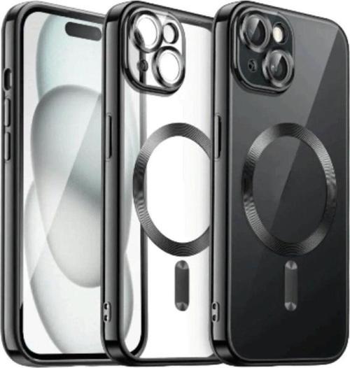 Apple İphone 15 Kılıf Kross Magneticsafe Kapak + Ekran Koruma + Kablo Koruma