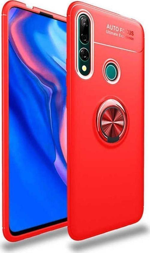 Huawei Y9 Prime 2019 Kılıf Ravel Yüzüklü Silikon Kapak + Ekran Koruma + Kablo Koruma