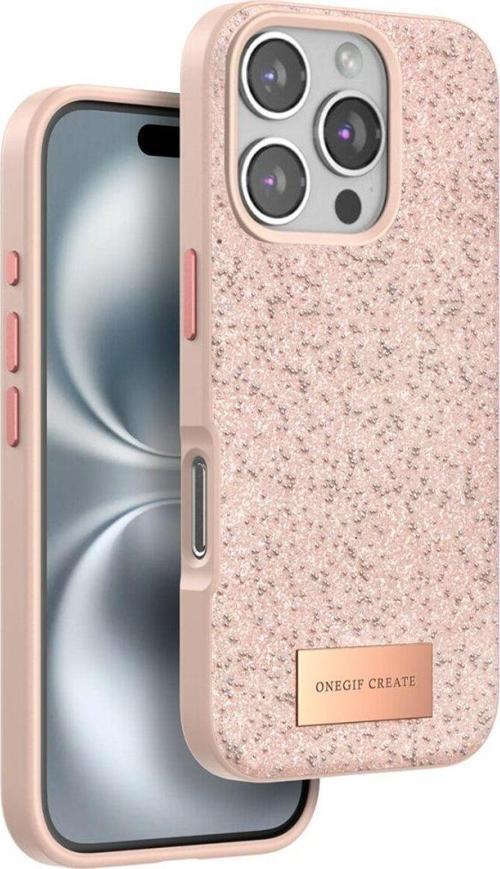 Apple İphone 16 Pro Kılıf Bright Zarif Boncuk İşlemeli Tasarım Simli Kapak