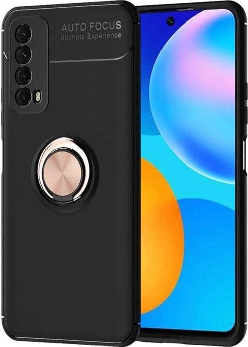 Huawei P Smart 2021 Kılıf Ravel Yüzüklü Silikon Kapak + Ekran Koruma + Kablo Koruma
