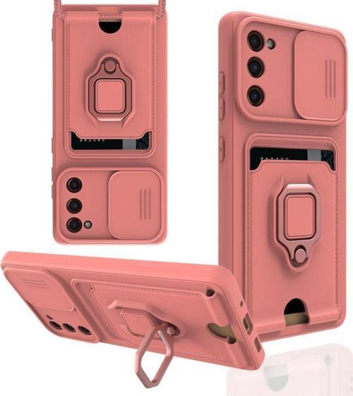 Anka Cep Samsung Galaxy S20 Fe Kılıf Zuma Kartvizitli Yüzüklü Boyun Askılı Silikon Kapak + Ekran Koruma