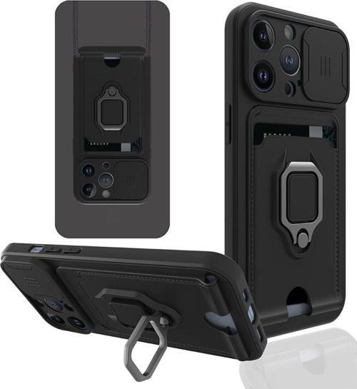 Anka Cep Apple İphone 14 Pro Max Kılıf Zuma Kartvizitli Yüzüklü Boyun Askılı Silikon Kapak + Ekran Koruma