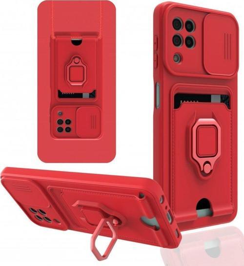 Anka Cep Samsung Galaxy M32 Kılıf Zuma Kartvizitli Yüzüklü Boyun Askılı Silikon Kapak + Ekran Koruma