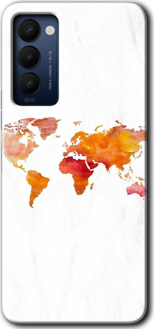 Tecno Camon 18 Kılıf Hd Desen Baskılı Arka Kapak - Dünya Haritası