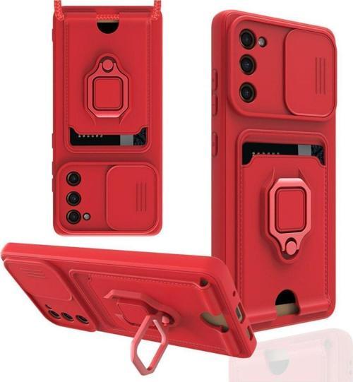 Anka Cep Samsung Galaxy S20 Fe Kılıf Zuma Kartvizitli Yüzüklü Boyun Askılı Silikon Kapak + Ekran Koruma