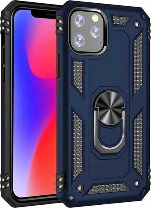 Apple İphone 11 Pro Kılıf Vega Yüzüklü Standlı Tank Zırh Kapak + Ekran Koruma
