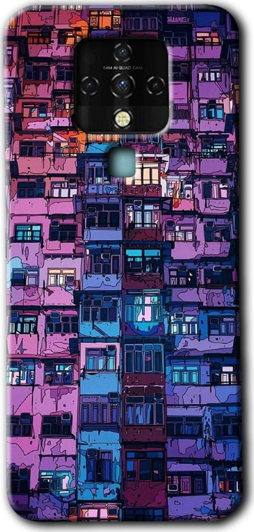 Tecno Camon 16 Kılıf Hd Desen Baskılı Arka Kapak - Şehir Görünümü