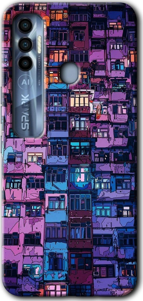 Tecno Tekno Spark 7 Pro Kılıf Hd Desen Baskılı Arka Kapak - Şehir Görünümü