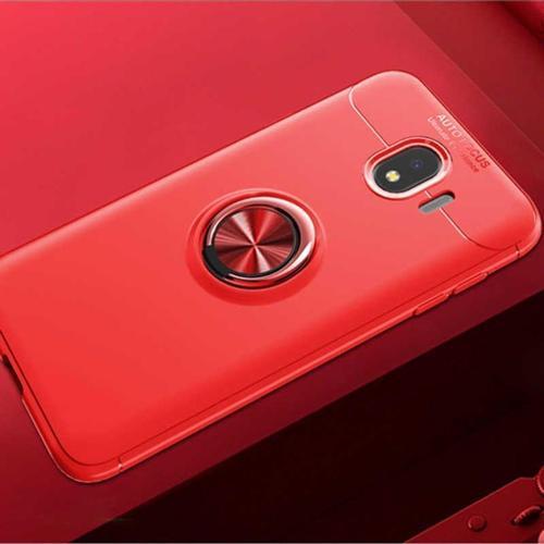 Anka Cep Samsung Galaxy J4 Kılıf Ravel Yüzüklü Standlı Silikon Kapak + Kablo Koruma + Ekran Koruma