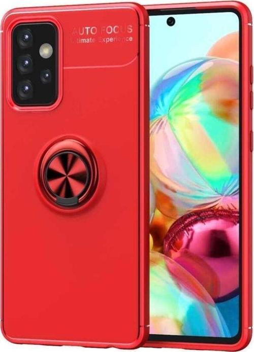 Anka Cep Samsung Galaxy A72 Kılıf Ravel Yüzüklü Standlı Silikon Kapak + Kablo Koruma + Ekran Koruma