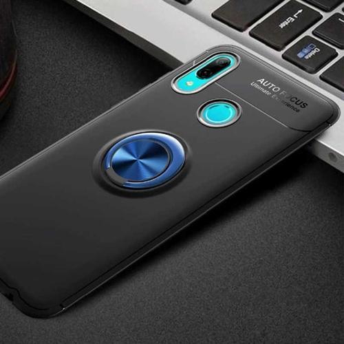 Huawei Y6 2019 Kılıf Ravel Yüzüklü Silikon Kapak + Ekran Koruma + Kablo Koruma