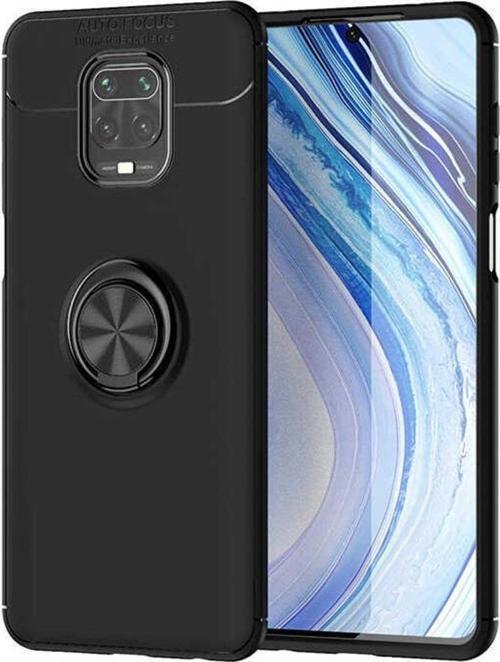 Anka Cep Xiaomi Redmi Note 9 Pro Kılıf Ravel Yüzüklü Standlı Silikon Kapak+ Ekran Koruma + Kablo Koruma