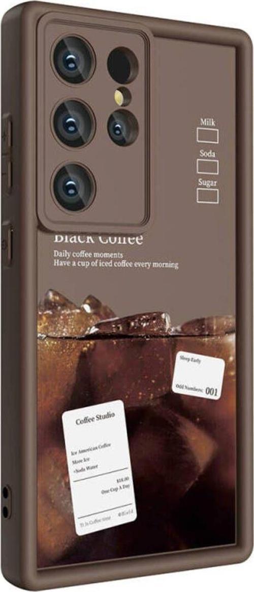 Anka Cep Samsung Galaxy S23 Ultra Kılıf Kamera Korumalı Baskılı Arka Yüzey Klas Silikon Kapak + Ekran Koruma