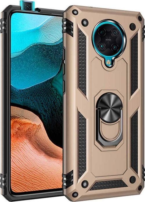 Xiaomi Redmi K30 Pro Kılıf Vega Yüzüklü Standlı Tank Zırh Kapak + Ekran Koruma