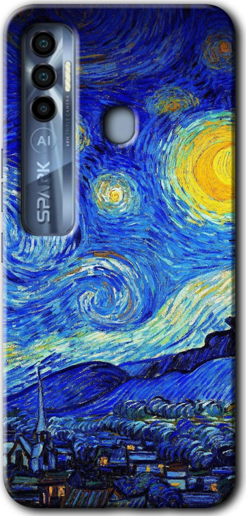 Tecno Tekno Spark 7 Pro Kılıf Hd Desen Baskılı Arka Kapak - Starry Night