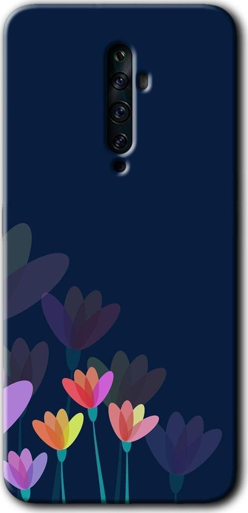 Oppo Reno 2Z Kılıf Hd Desen Baskılı Arka Kapak + Kablo Koruyucu - Çizim Çiçekleri