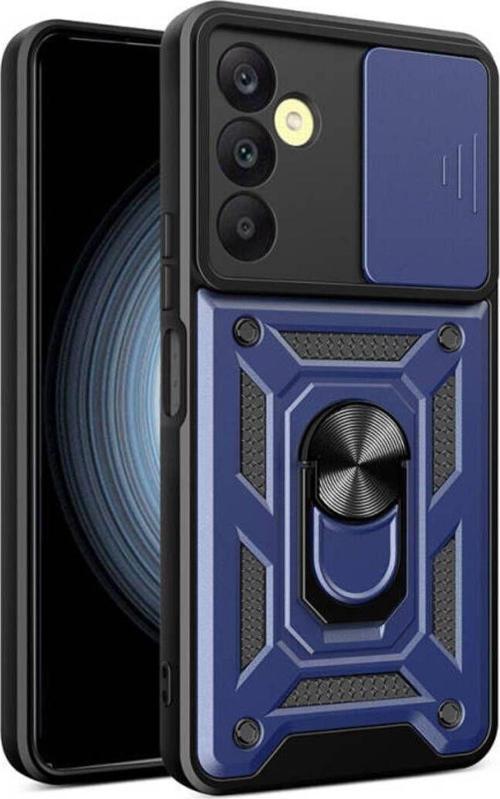 Anka Cep Samsung Galaxy A15 Kılıf Magnetik Standlı Kamera Korumalı Sürgülü Vega Kapak + Ekran Koruma