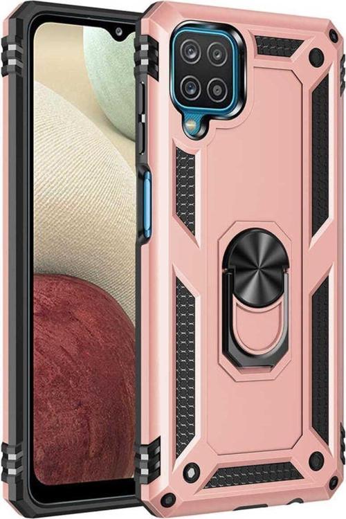 Samsung Galaxy M22 Kılıf Vega Yüzüklü Standlı Tank Zırh Kapak + Ekran Koruma