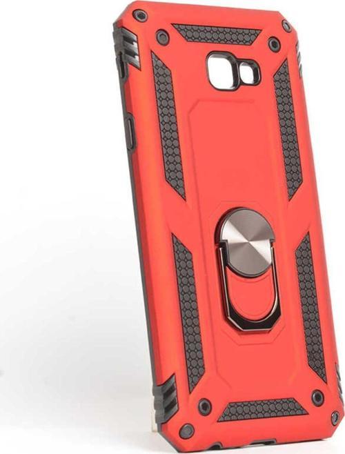 Samsung Galaxy J4 Plus Kılıf Vega Yüzüklü Standlı Tank Zırh Kapak + Ekran Koruma
